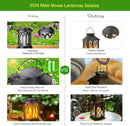 🏆⚡ Kit com 3 unidades 💥✨🔥 Lanterna Solar com Chama Cintilante Atualizada - Luz Externa à Prova D'água
