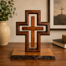 ✝️ Cruz Infinita Giratória em Madeira