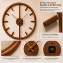 ⏰ Relógio de Parede Minimalista em Madeira