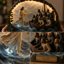 ✨ Jesus Caminhando Sobre as Águas Iluminado 🧡🛐