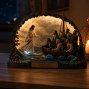 ✨ Jesus Caminhando Sobre as Águas Iluminado 🧡🛐