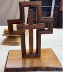 ✝️ Cruz Infinita Giratória em Madeira
