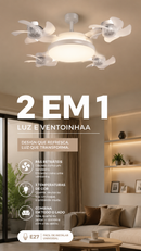 💨 Ventilador de Teto LED com Controle Remoto – Iluminação e Ventilação em um Só Produto