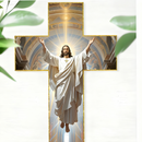 Quadro retrô Jesus Cristo Cruz de parede - com luzes